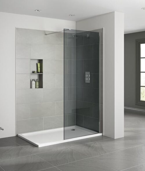 Smoked Wetroom Screen 1100mm