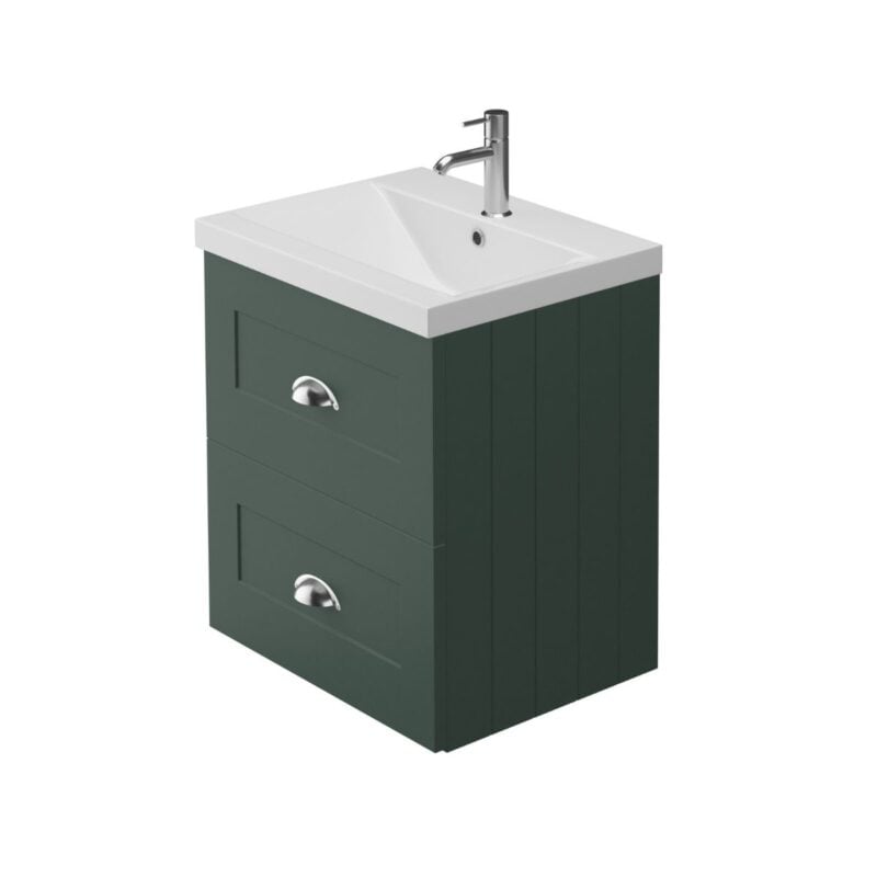 Clarity Boston Green 500mm Wall Hung Unit & Washbasin